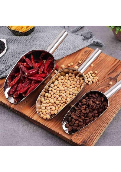 Bakliyat Küreği Paslanmaz Şaşula 350 Gr Kuruyemiş Küreği İnox No:2 24 Cm Metalik Gri