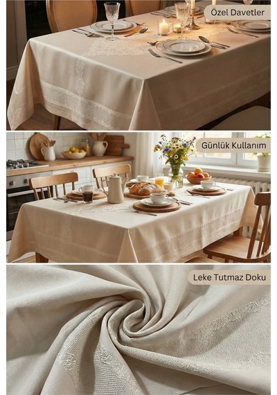 Atak Jumbo Jakarlı Dertsiz Yemek Masa Örtüsü 160 X 220 Diğer