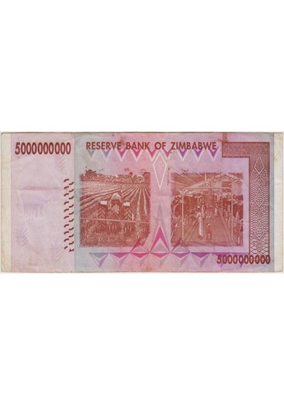 Zimbabve 5 Milyar Dolar 2008 Çok Temiz.