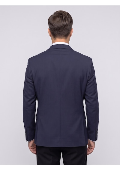Plus Scorpion Erkek Slim Fit Ceket Likralı Fitilli Kumaş, Çift Düğmeli Tek Yırtmaçlı Modern Tasarım Lacivert