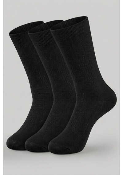 Socketta 3'lü Siyah Erkek Business Bambu Dikişsiz Esnek Çift Kat Kışlık Soket Çorap - Premium Siyah Socketta 3'lü Siyah Erkek Business Bambu Dikişsiz Esnek Çift Kat Kışlık Soket Çorap - Premium Siyah