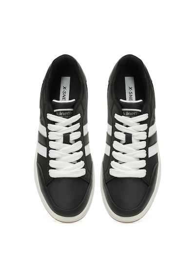 Kinetix College Pu 5pr Siyah Erkek Sneaker Siyah-beyaz