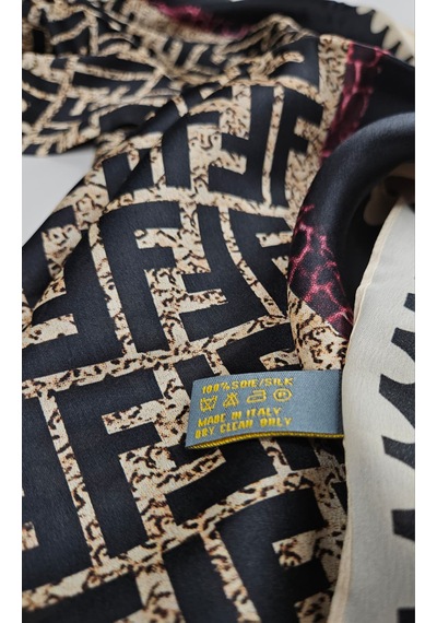 Miorel Scarfs Premium Yeni Sezon F Desen İpek Vual Şal Silk Scrafs Shawl Hijab Siyah