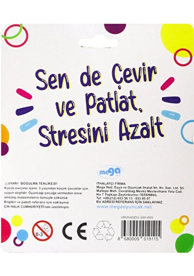 Pop İt Renkli Stres Çarkı Faturalı Ürün