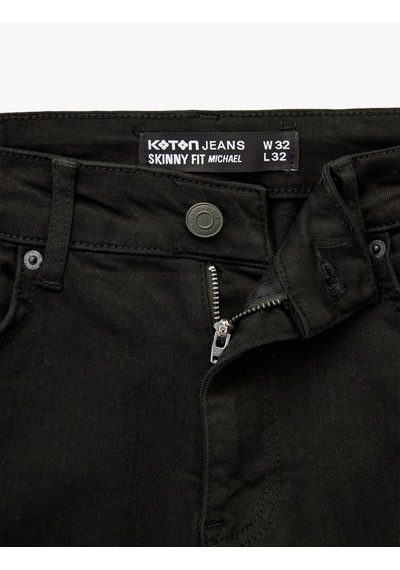 Koton Pamuklu Normal Bel Skinny Fit Jean Pantolon - Michael Jean Siyah 6wam40218nd Siyah
