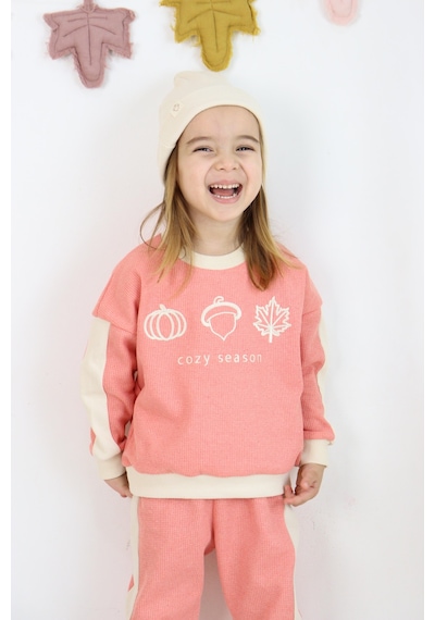 Miababy Cozy Nakış Baskılı 3lü Takım Somon