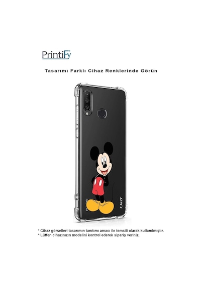 Samsung Galaxy Uyumlu S23 Plus Köşe Korumalı Antişok Kapak Mickey Mouse Tasarımlı Şeffaf Kılıf
