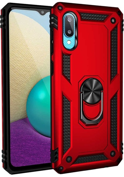 Galaxy A02 Kılıf Zore Vega Yüzüklü Standlı Zırh Kılıf