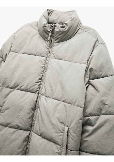 Koton Dik Yaka Cep Detaylı Fermuarlı İçi Polarlı Kışlık Mont Taş 6wam20090hw Taş