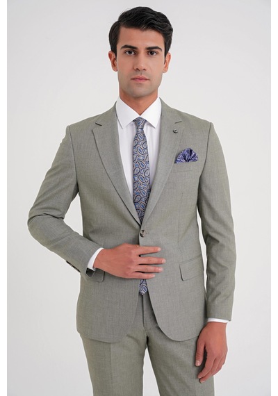 Efor Slim Fit Çift Yırtmaç Esnek Yün Nefti Takım Elbise Tk 918 Nefti