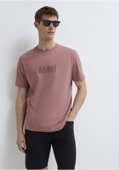Mavi - Mavi Logo Baskılı Pembe Tişört 0612896-70948