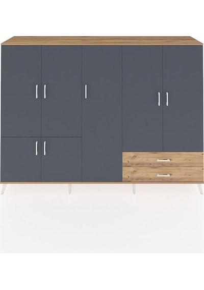 Hyperion Dolap 12 Raflı 2 Çekmeceli 7 Kapaklı 220x44x163 Çam-antr Çam-antrasit/çam Hyperion Dolap 12 Raflı 2 Çekmeceli 7 Kapaklı 220x44x163 Çam-antr Çam-antrasit/çam