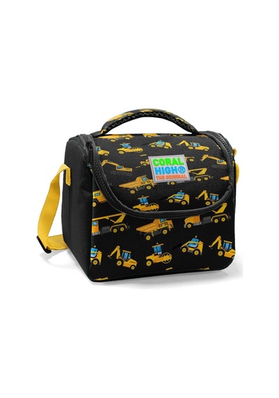 Coral High Sırt Çantası Ve Beslenme Çantası Seti Siyah İş Makineleri Erkek Çocuk