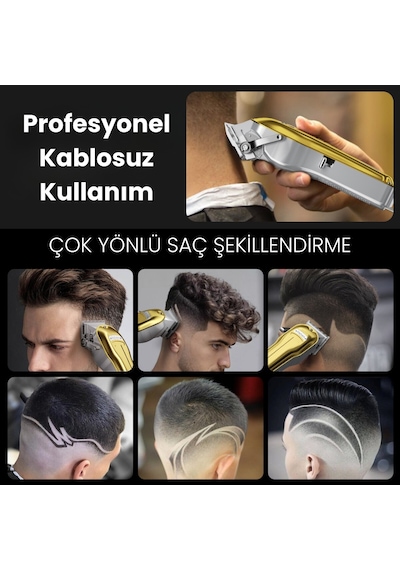 Enchen Boost 3 Gold Ayarlanabilir Başlıklı Dijital Göstergeli Şarjlı Profesyonel Saç Kesim Makinesi