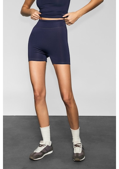Urban Beat Runles Kadın Baskı Detaylı Slim Fit Sporcu Kısa Mor Tayt Mor