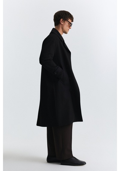 Antioch Uzun Relaxed Fit Trençkot Siyah