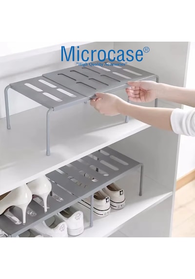 Microcase Çok Amaçlı Ayarlanabilir Ayakkabı Rafı Eşya Standı 15x24x36-69 Cm 3 Adet Al5458 Gri Microcase Çok Amaçlı Ayarlanabilir Ayakkabı Rafı Eşya Standı 15x24x36-69 Cm 3 Adet Al5458 Gri