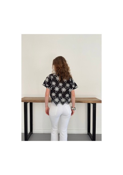 Verymoda Nakışlı Gömlek D2858 SİYAH