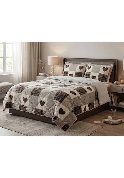 Comforter Çift Kişilik Yorgan Set / 220x240 / Çeyiz / Yorgan /set Açık Gri