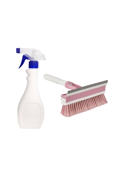 Tigerli Sıvı Püskürtücü Ve Fırçalı Camsil Seti, Spreyli Temizlik Şişesi 1000ml + Oto Camsil 21cm