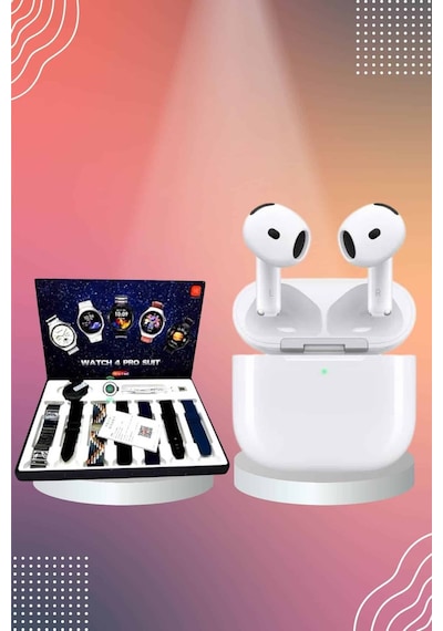 3.nesil Tws Bluetooth Kulaklık Bluetooth Bağlantılı Akıllı Saat Amoled Ekran Plastik Hasır Kordon - Lisinya