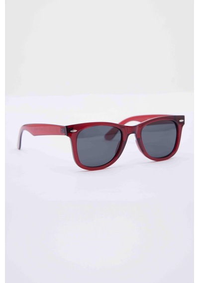 Unisex Minimalist Tasarım Kırmızı Şeffaf Çerçeveli Güneş Gözlüğü-31207 Çok Renkli