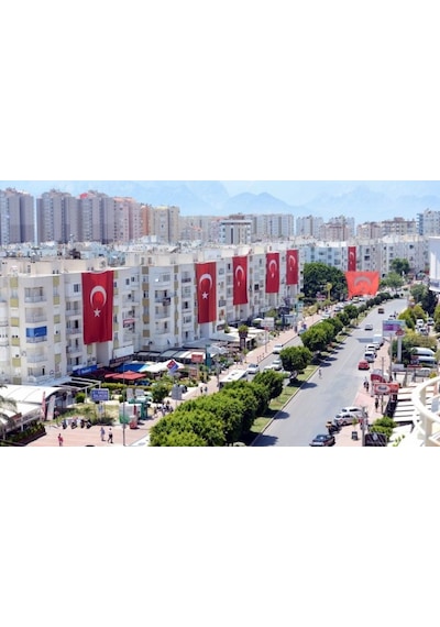 5X7.5 Metre En Alpaka Aplike Kumaş Türk Bayrağı