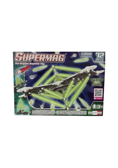 Supermag 72 Parça Fosforlu Manyetik Yapı Oyuncağı- Stem Mıknatıslı Set