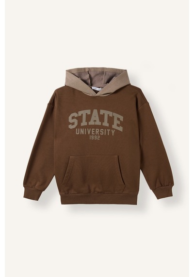 Defacto Overshırt Fıt Kapüşonlu İçi Yumuşak Tüylü Kalın Sweatshirt Erkek Çocuk I3178a826wnbn528 Kahve-bn528