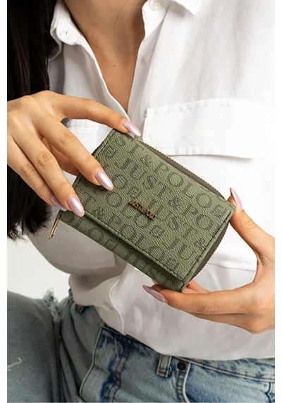 Just Polo Kadın Bol Kartlık Ve Kağıt Para Bölmeli Bölmeli Fermuarlı & Kapaklı Cüzdan Shopper Yeşil