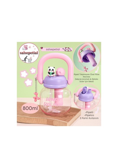 Panda Su Matarası Kawaii Suluk Panda Figürlü Su Şişesi Panda Matara Pipetli Matara Aroma Filtresi Detox Filtreli Charmlı Sevimli Panda Suluk 800ml Pembe Panda Su Matarası Kawaii Suluk Panda Figürlü Su Şişesi Panda Matara Pipetli Matara Aroma Filtresi Detox Filtreli Charmlı Sevimli Panda Suluk 800ml Pembe