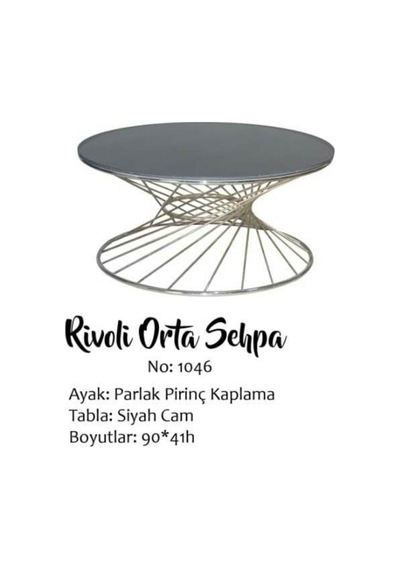 Orta Sehpa Brc RiVOLİ MODEL Siyah Düz Cam Metal Transmisyon Gold renk Kaplama Ayak El Yapım Orta Sehpa Brc RiVOLİ MODEL Siyah Düz Cam Metal Transmisyon Gold renk Kaplama Ayak El Yapım