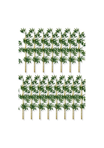 Cihan Çiçekçilik Yapay Yoğun Yapraklı 100 Cm 15 Adet Dekoratif Bambu Çubuğu Islak Doku Yeşil