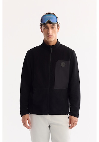 Avva Erkek Siyah Dik Yaka Fermuarlı Soft Touch Polar Regular Fit Sweatshirt A52y1207