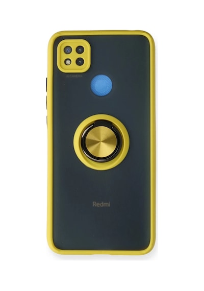 Xiaomi Redmi 9c Uyumlu Kılıf Montreal Yüzüklü Silikon Kapak - Sarı