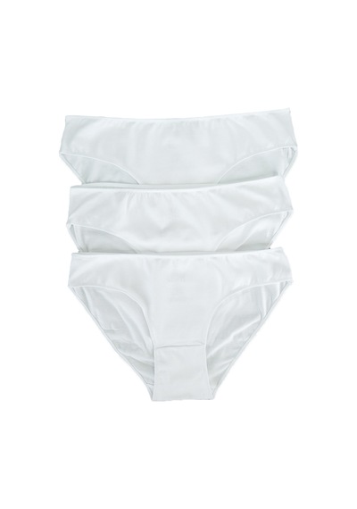 Must Have 3'lü Organik Pamuk Slip Külot Beyaz