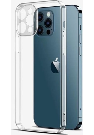 Apple Uyumlu iPhone 12 Pro Kamera Korumalı 3D Şeffaf Silikon Kılıf 470139016