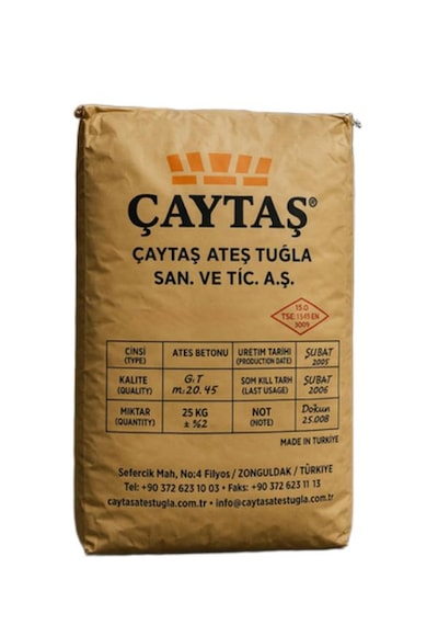 Çaytaş Ateş Betonu Refrektar Harcı 5 Kg - 50 Alümina 1,300 İla 1,650 Derece İçin Uygundur