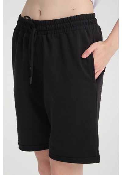 Superlife Kadın Regular Fit Duble Paça Şort Spr24srk51 Siyah