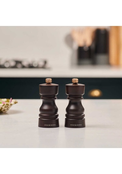 Cole & Mason H233017 London Çikolata Renkli Ahşap Tuz Ve Biber Değirmenleri 130mm Çok Renkli