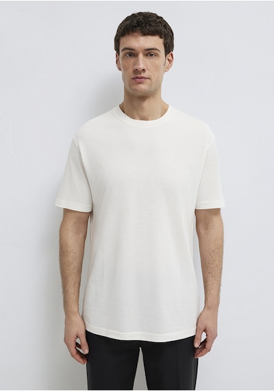 Mavi - Soft-premium Ekru Tencel Liyosel Karışımlı Tişört 0613468-70057 Ekru