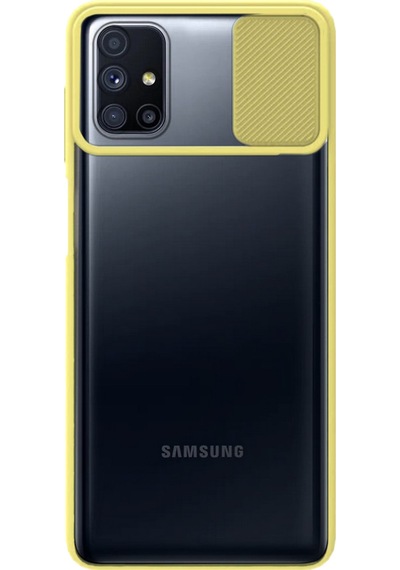 Samsung Galaxy Uyumlu M51 Kapak Lensi Açılır Kapanır Kamera Korumalı Silikon Kılıf