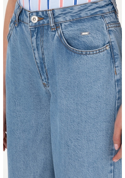 U.S. Polo Assn. Kadın Açık Mavi Loose Fit Jean Pantolon 50304321-DN0021