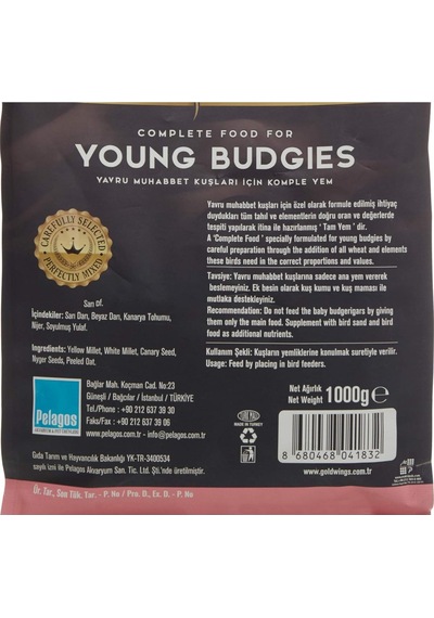 Gold Wings Premium Yavru Muhabbet Kuşu Yemi 1 Kg