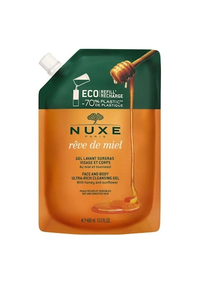 Nuxe Reve De Miel Face And Body Ultra Rich Cleansing Gel 400 Ml - Refill Bal