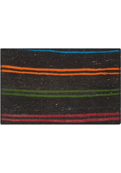 Turuncu Yeşil Rengi El Dokuma Kilim Paspas