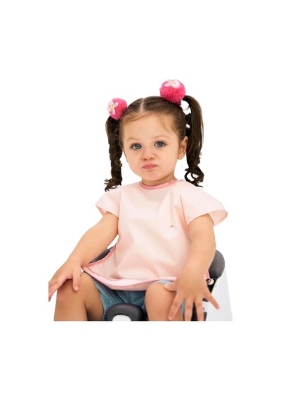 Kısa Kollu Su Geçirmez Bebek Mama, Oyun Ve Aktivite Önlüğü Pembe