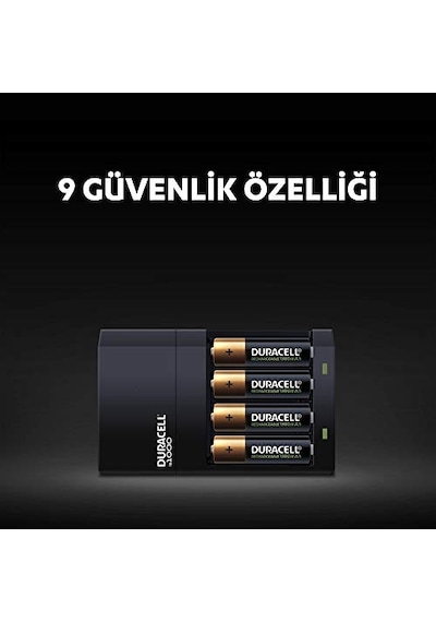 Ayrex Duracell Cef 14 Pil Şarj Cihazı, 4 Saat 1 Adet Ve Şarj Edilebilir Aa Ve Aaa Pil 2'şer Adet