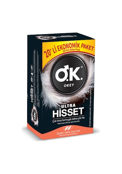 Okey Ultra Hisset Prezervatif 20'li + Çifte Haz Prezervatif 10'lu