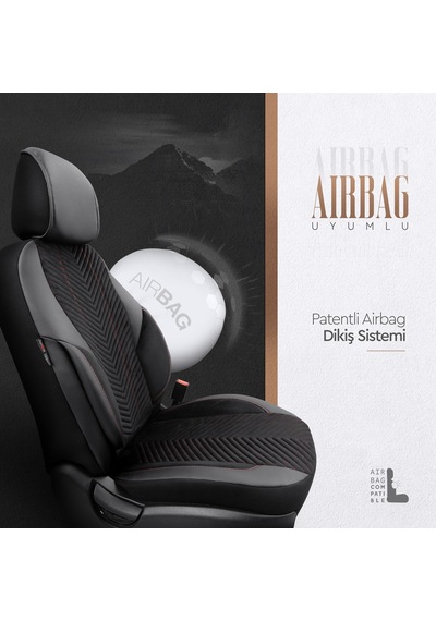 Advanced Design Özel Tasarım Premium Deri-Keten Ekstra Destekli Universal Oto Koltuk Kılıfı Tam Set